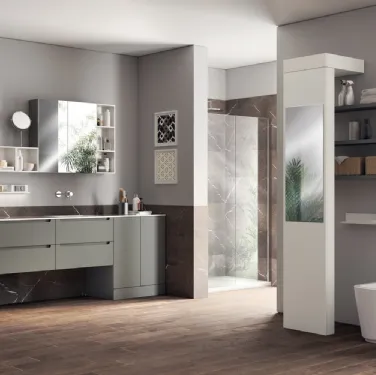 Mobile da Bagno Laundry Space Idro Laccato Opaco Grigio Titanio di Scavolini Bathrooms