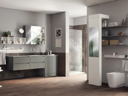 Mobile da Bagno Laundry Space Idro Laccato Opaco Grigio Titanio di Scavolini Bathrooms