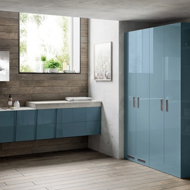 Mobile da Bagno Laundry Space Lagu in laccato lucido Verde Ottanio di Scavolini Bathrooms