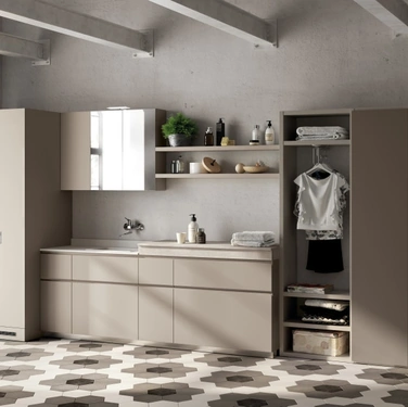 Mobile da Bagno Laundry Space Rivo in decorativo Juta di Scavolini Bathrooms
