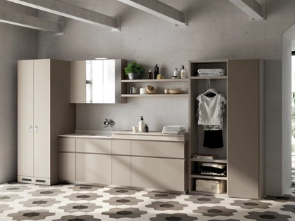 Mobile da Bagno Laundry Space Rivo in decorativo Juta di Scavolini Bathrooms