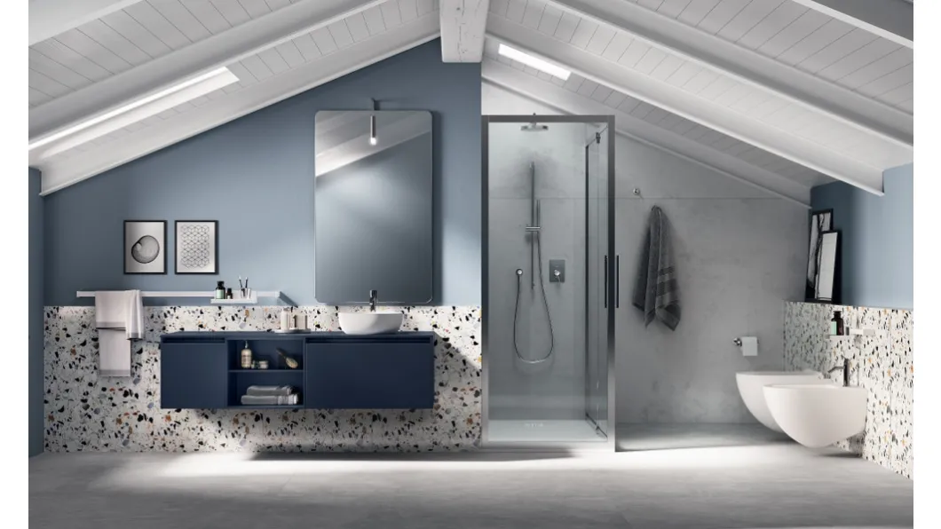 Mobile da Bagno Miko laccato Opaco Blu Moon di Scavolini Bathrooms