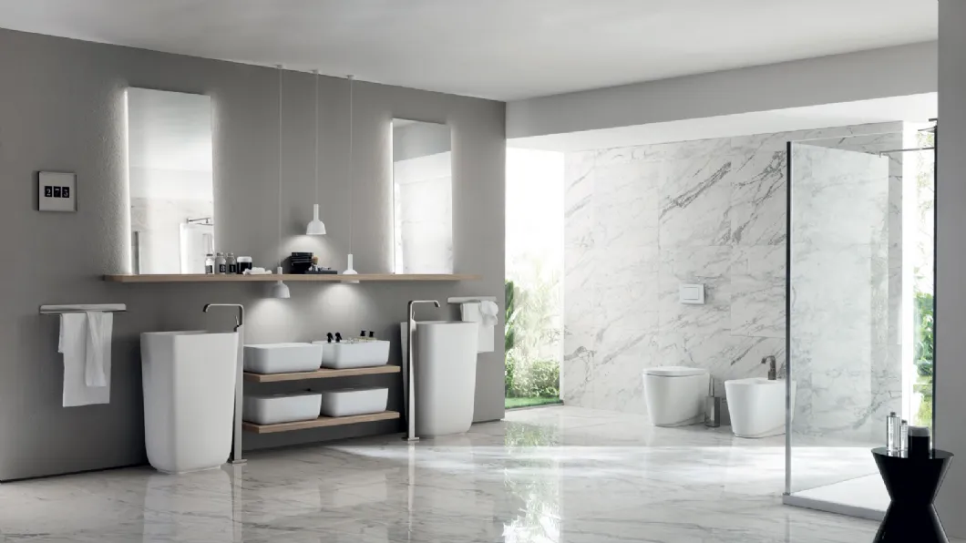 Mobile da Bagno Qi con lavabo monoblocco a terra di Scavolini Bathrooms
