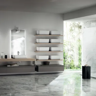 Mobile da Bagno Qi in Decorativo Grigio Matera di Scavolini Bathrooms