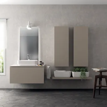 Mobile da Bagno Qi in Decorativo Grigio Selce di Scavolini Bathrooms