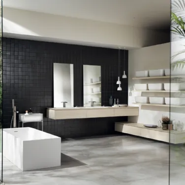 Mobile da Bagno Qi in Decorativo Olmo Kuuki Sospeso di Scavolini Bathrooms