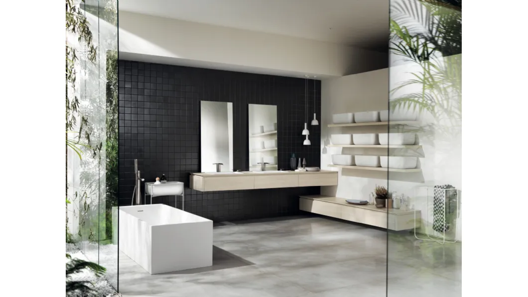 Mobile da Bagno Qi in Decorativo Olmo Kuuki Sospeso di Scavolini Bathrooms