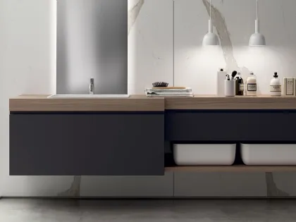Mobile da Bagno Qi in laccato opaco Grigio Ferro di Scavolini Bathrooms