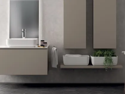 Mobile da Bagno Qi in laccato opaco Grigio Selce di Scavolini Bathrooms