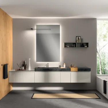 Mobile da Bagno Rivo Laccato Lucido Grigio Chiaro di Scavolini Bathrooms