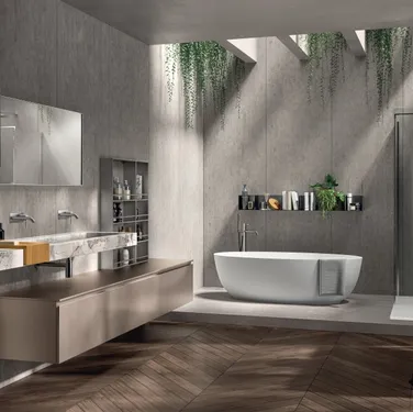 Mobile da Bagno Rivo Laccato Opaco Perlato Pas Dosé di Scavolini Bathrooms
