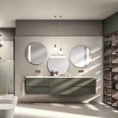 Mobile da Bagno Juno Laccato Opaco Verde Minerale di Scavolini Bathrooms