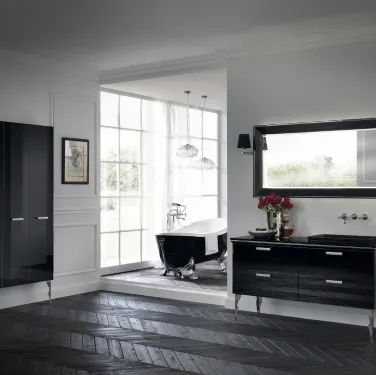 Mobile da Bagno Magnifica Laccato Lucido Nero Ardesia di Scavolini Bathrooms