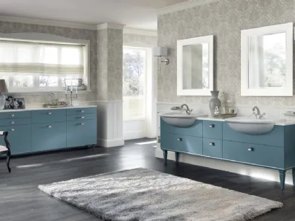 Mobile da Bagno Magnifica Laccato Opaco Verde Ottanio di Scavolini Bathrooms