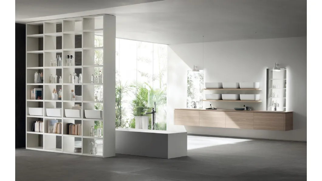 Mobile da Bagno Qi in Decorativo Olmo Hono 02 di Scavolini Bathrooms