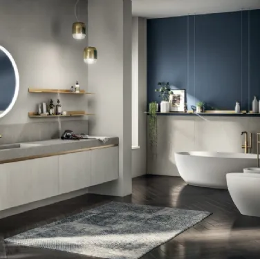 Mobile da Bagno Tratto in Decorativo Concrete Jersey di Scavolini Bathrooms