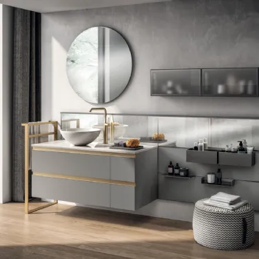 Mobile da Bagno Tratto Laccato Opaco Grigio Titanio di Scavolini Bathrooms