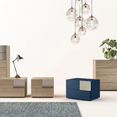 Comodino Gruppo Notte Etesia in legno e laccato opaco Mercantini