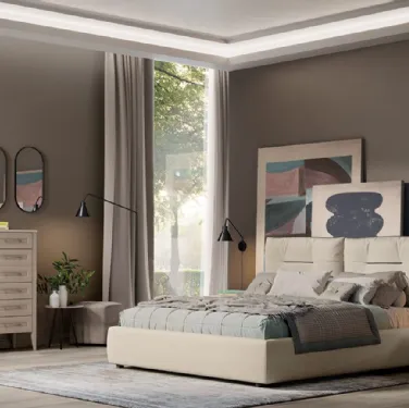 Letto Arcadia Kiss in tessuto imbottito di Colombini Casa