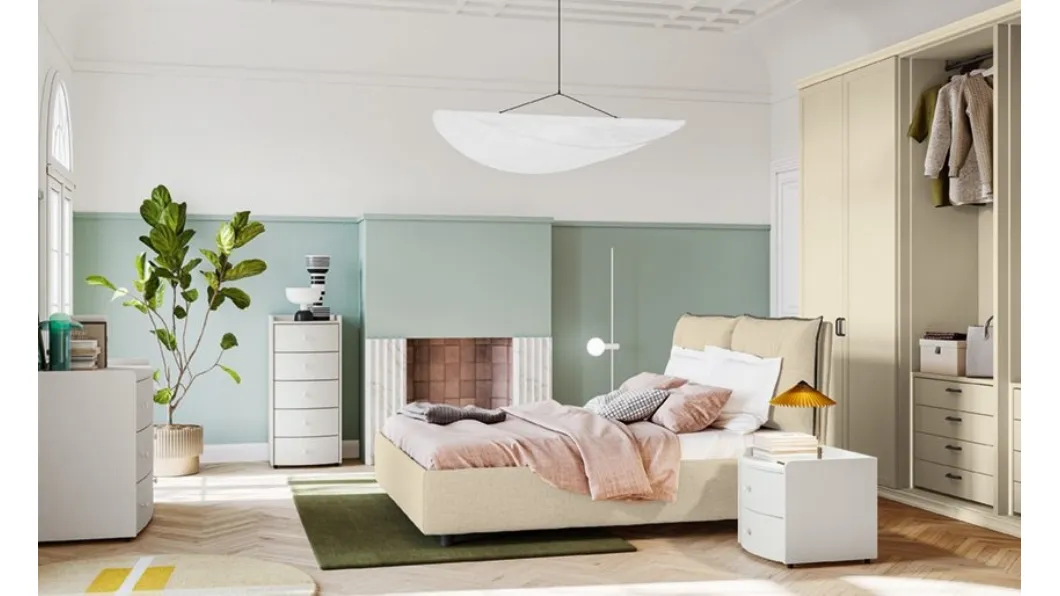 Letto Arcadia Kiss in tessuto imbottito di Colombini Casa