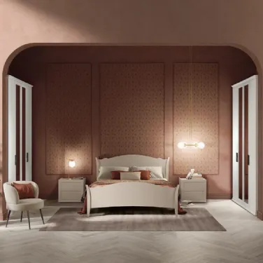 Letto con testiera sagomata Arcadia Rainbow di Colombini Casa