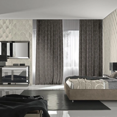 Letto con testiera imbottita Astra di Adriatica