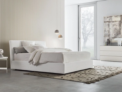 Letto in tessuto con box contenitore Beta Up di Pianca
