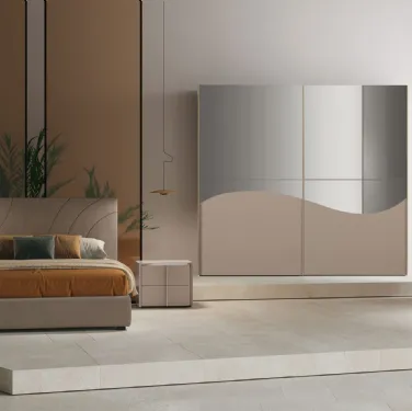 Letto Ipsilon Curve con box contenitore di Adriatica