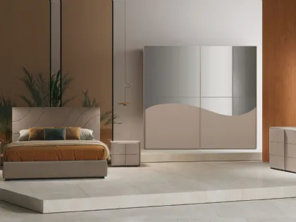 Letto Ipsilon Curve con box contenitore di Adriatica