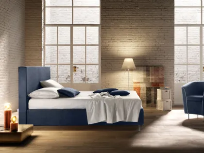 Letto matrimoniale in tessuto con testiera Michela di Stilfar Italia