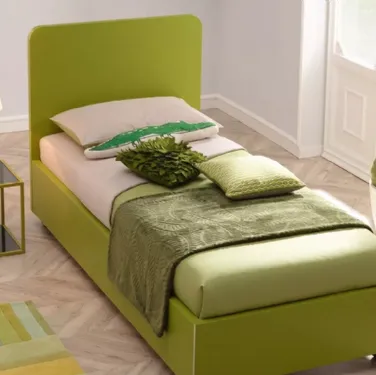 Letto singolo in laccato oliva con testiera SC118 Moretti Compact