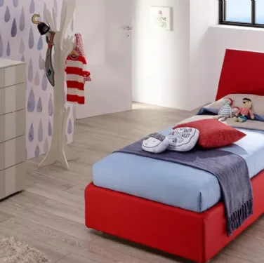 Letto singolo in ecopelle con testiera SC205 di Moretti Compact