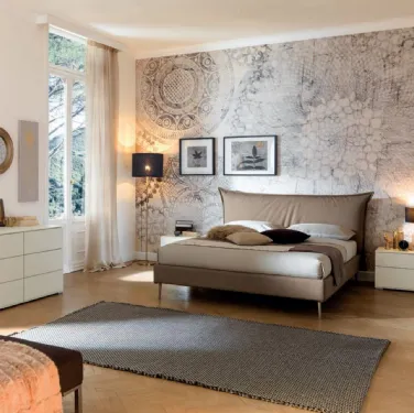 Letto in ecopelle con testiera NC112 di Moretti Compact