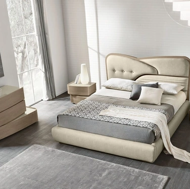 Letto in ecopelle con contenitore Ola di Adriatica