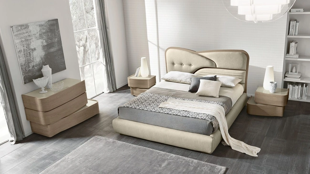 Letto in ecopelle con contenitore Ola di Adriatica