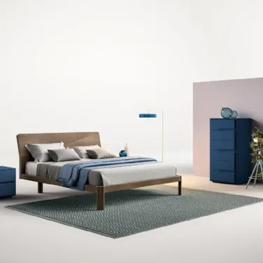 Letto in legno con testiera S02 Apollo e Gamma di Mercantini