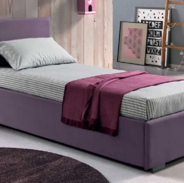 Letto singolo in tessuto con testiera Sandy di Stilfar Italia