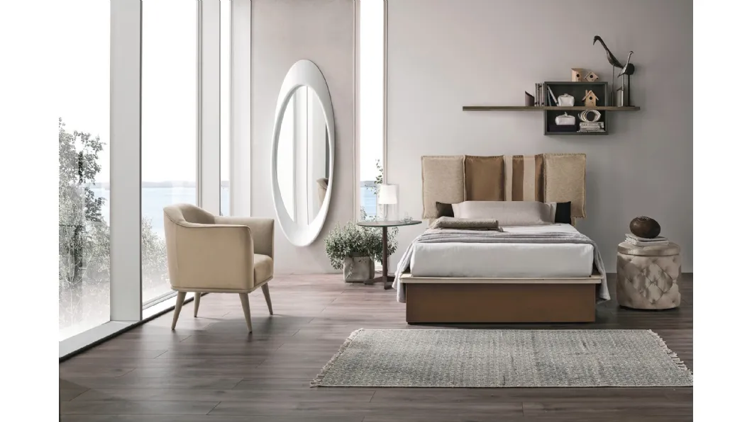 Letto singolo con box contenitore Santorini di Target Point