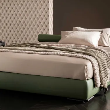 Letto Soul Sommier in pelle con contenitore di Altrenotti