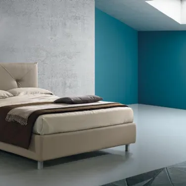 Letto in ecopelle con testiera trapuntata Esmeralda di Stilfar Italia