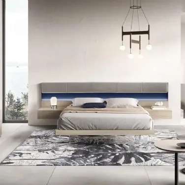 Letto Strip Panels M12 con testiera imbottita di Moretti Compact Giorno Notte