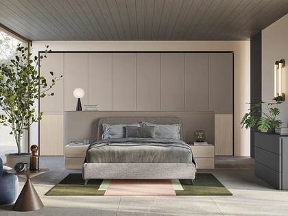 Letto in tessuto con testiera Verso di Colombini Casa