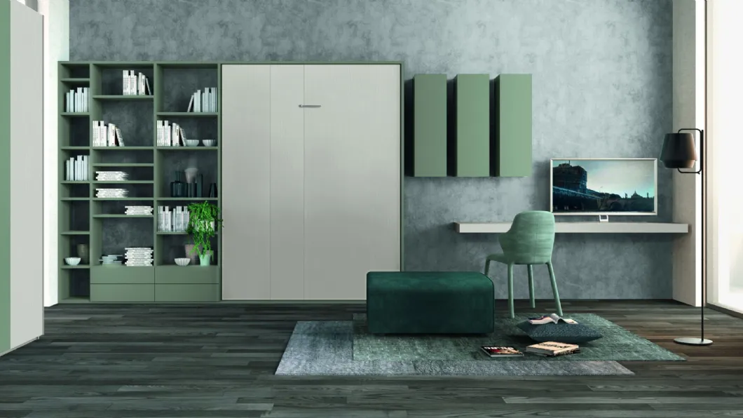 Libreria a muro Golf Infinity L109 in melaminico bicolore di Colombini Casa