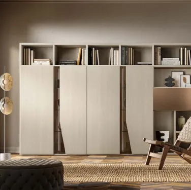 Libreria a muro Kosmos KL213 in legno di Mercantini