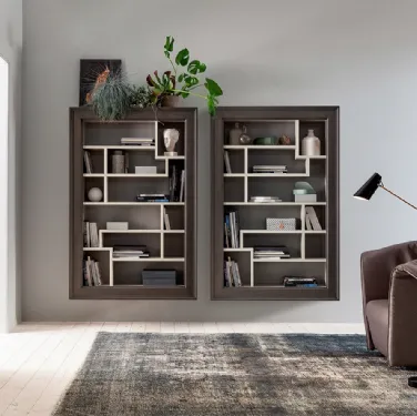 Libreria sospesa Lexington in Rovere massello laccato di Devina Nais