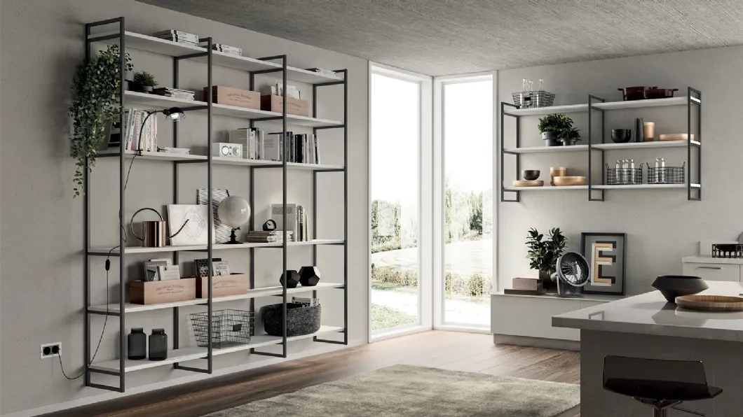 Libreria Living Sax sistema Metro di Scavolini