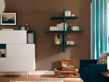 Libreria moderna in laccato opaco LV202 di Moretti Compact