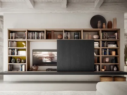 Libreria My Space 8 con vano porta TV a scomparsa di Alf Da Frè