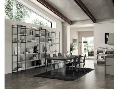 Libreria Living Liberamente sistema Metro di Scavolini