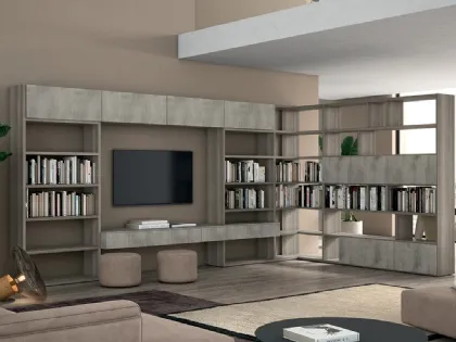 Libreria a muro e divisoria Vitalyty Luce Grigia in melaminico di Colombini Casa